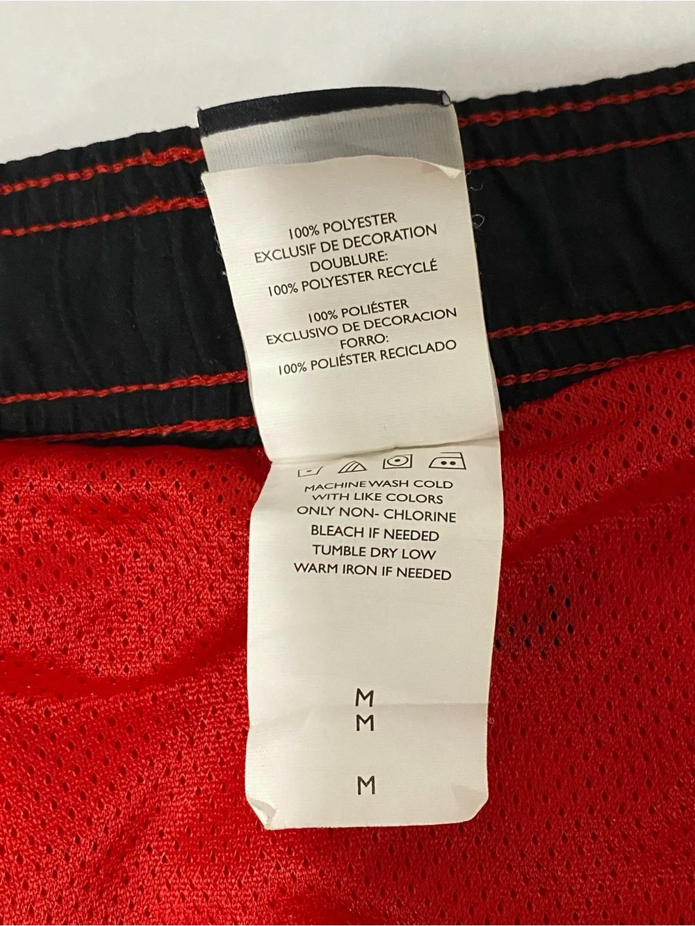 Nike Mens Shorts Red  with White Stripe and Black Trim / NiKe Mens Swimwear